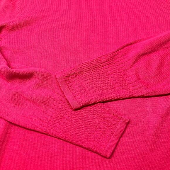 Isaac Mizrahi Live Textured Fuchsia Pink Scoopneck Cotton Viscose Sweater Size L - Picture 7 of 8